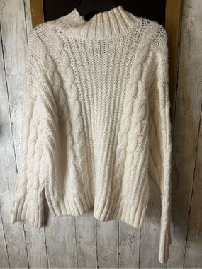NWT Scoop oversized cable knit cream sweater Size XS